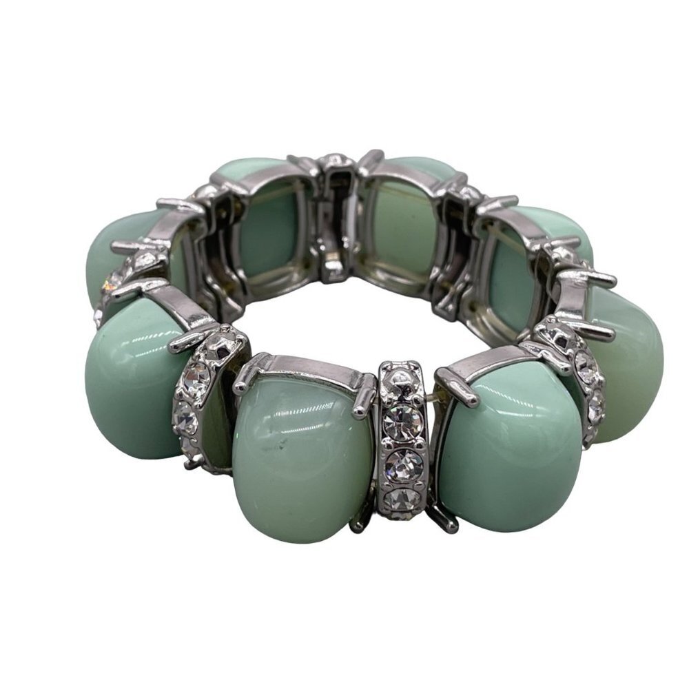 Ann Taylor Loft Crystal Pale Green Stretch Bangle Bracelet